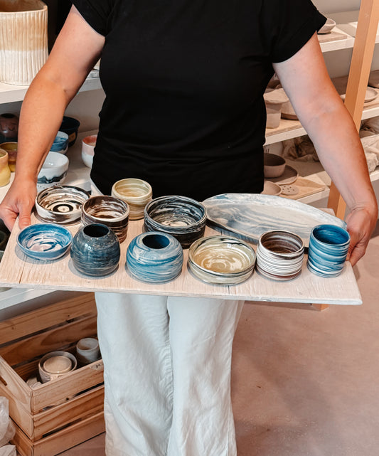 Session de poterie de 6 semaines - marbrage et terres colorées au tournage